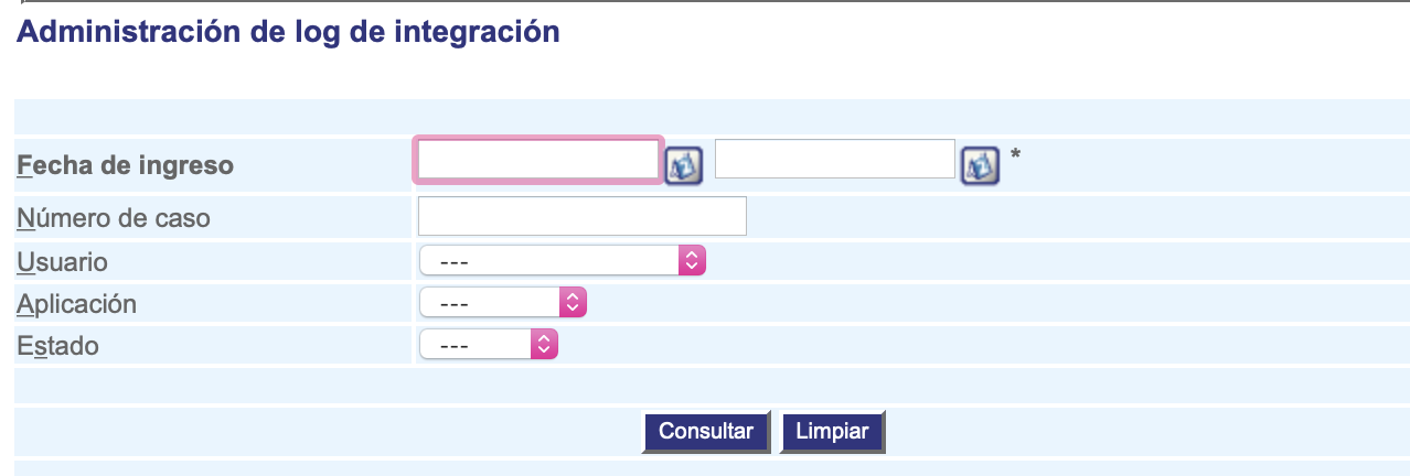 Administración de log de integración