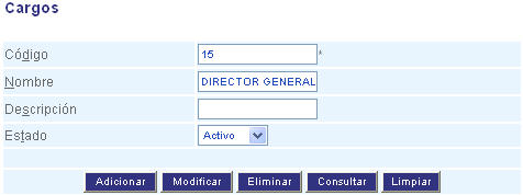 Configuración de cargos