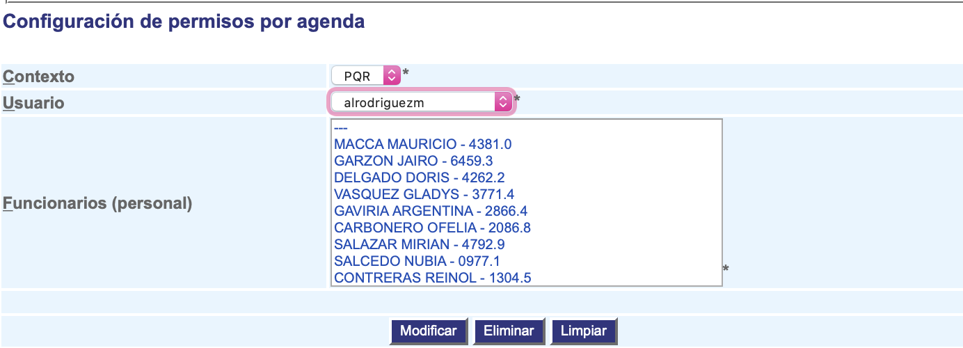 Configuración de perfiles