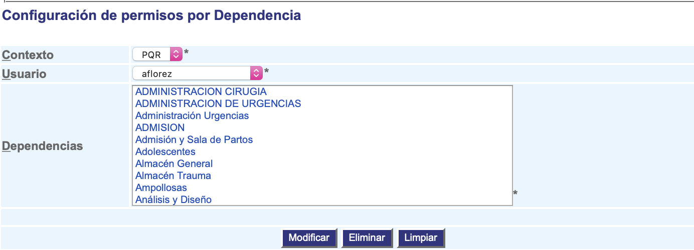 Configuración de perfiles