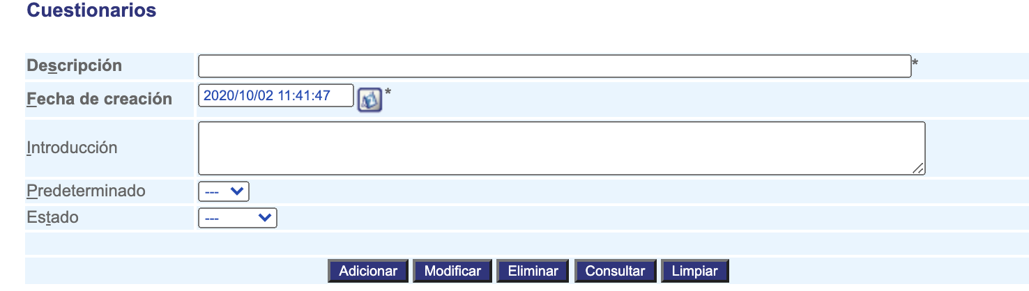 Cuestionarios
