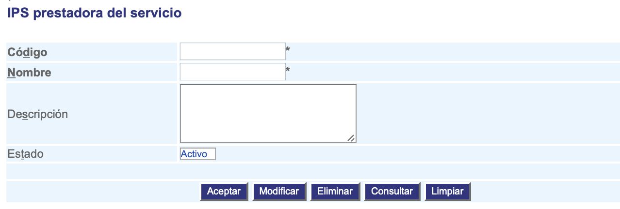 IPS prestadora del servicio