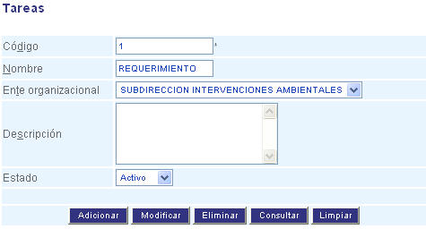 Configuración de tareas